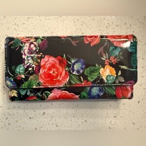 Floral Black Wallet